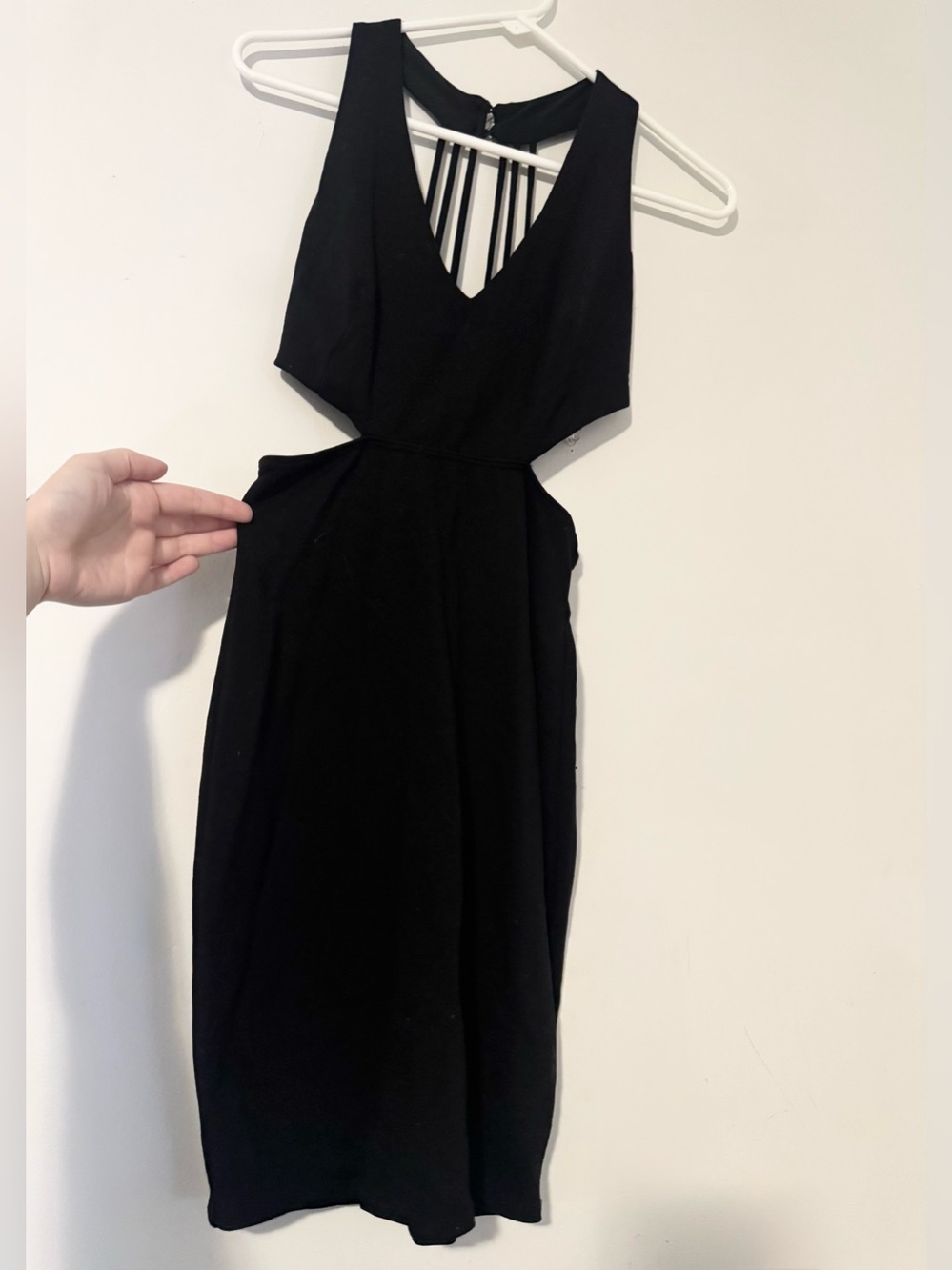 Charlotte Russe Black V-Neck Dress w/ Cut-Out Sides
